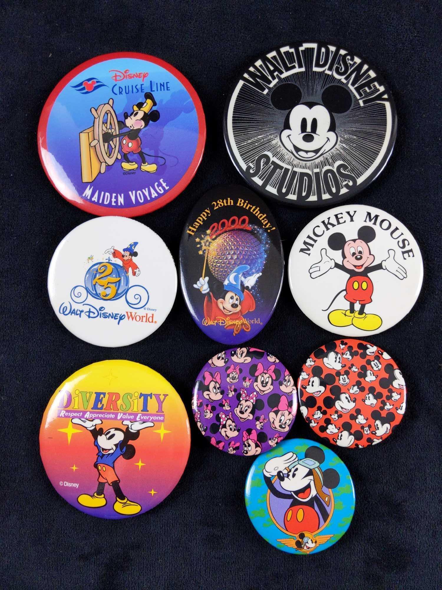 Assorted Disney Round Pinback Buttons Lot of (1 of 5)