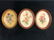 A Lot Of 3 Bouquet Of Roses Flowers Beaded Print Wooden