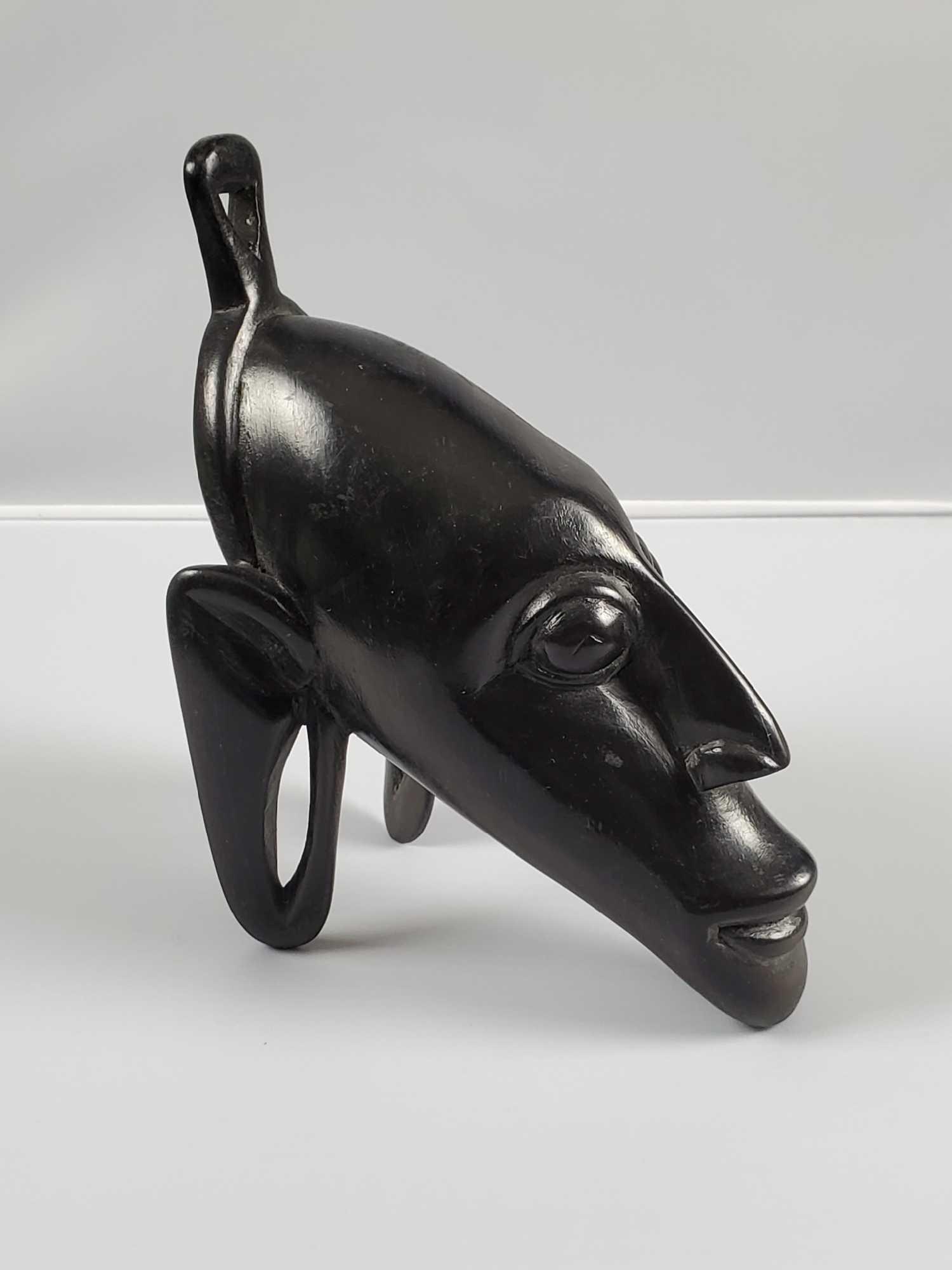 David Masaku Hand Carved Maasai Ebony Tribal Head (1 of 9)