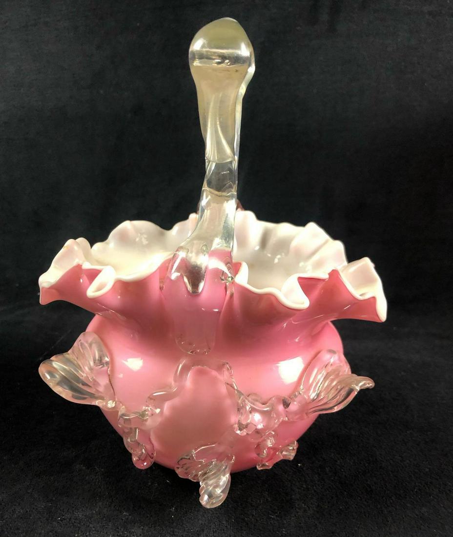 Vintage Fenton Glass Peach Crest Ruffle Crimp Round (1 of 11)