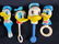 Lot of 6 Vintage Plastic Disney Donald Duck Rattles - 2