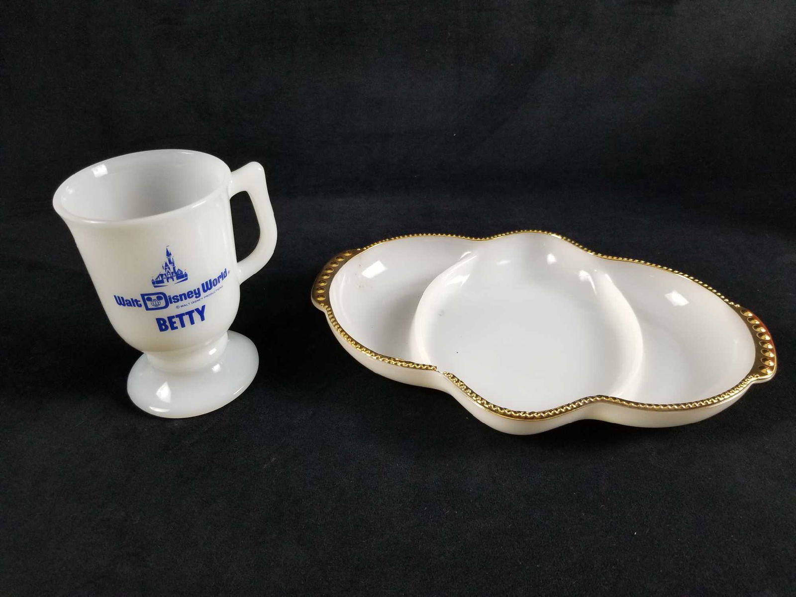 Vintage Fire King Disney Mug And Divided Serving Tray (1 of 11)