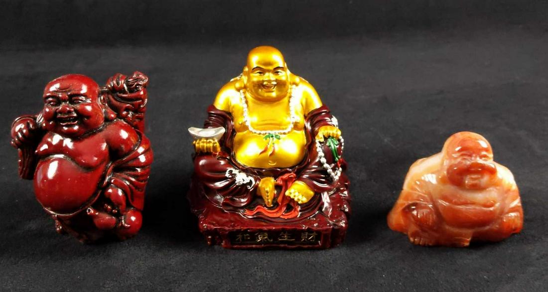 Feng Shui Vintage Different Buddhas Lot Of Three (1 of 9)