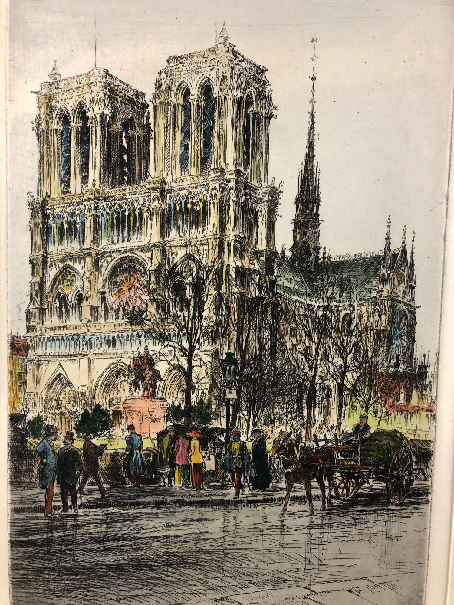 Artist Paul Geissler (German 1881 - 1965) Notre Dame (1 of 5)