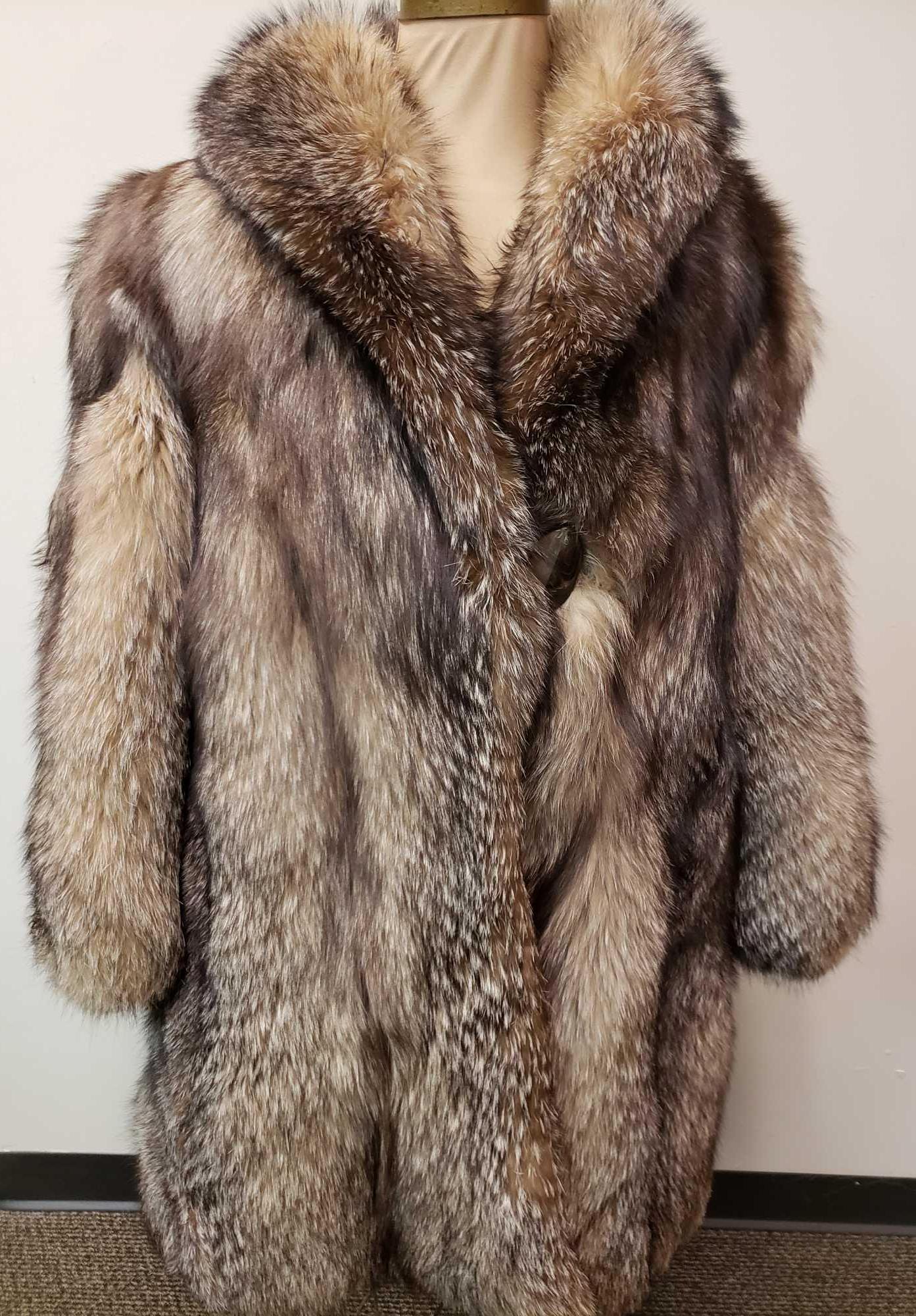 Barbieri Mid Length Silver Fox Fur Coat (1 of 7)