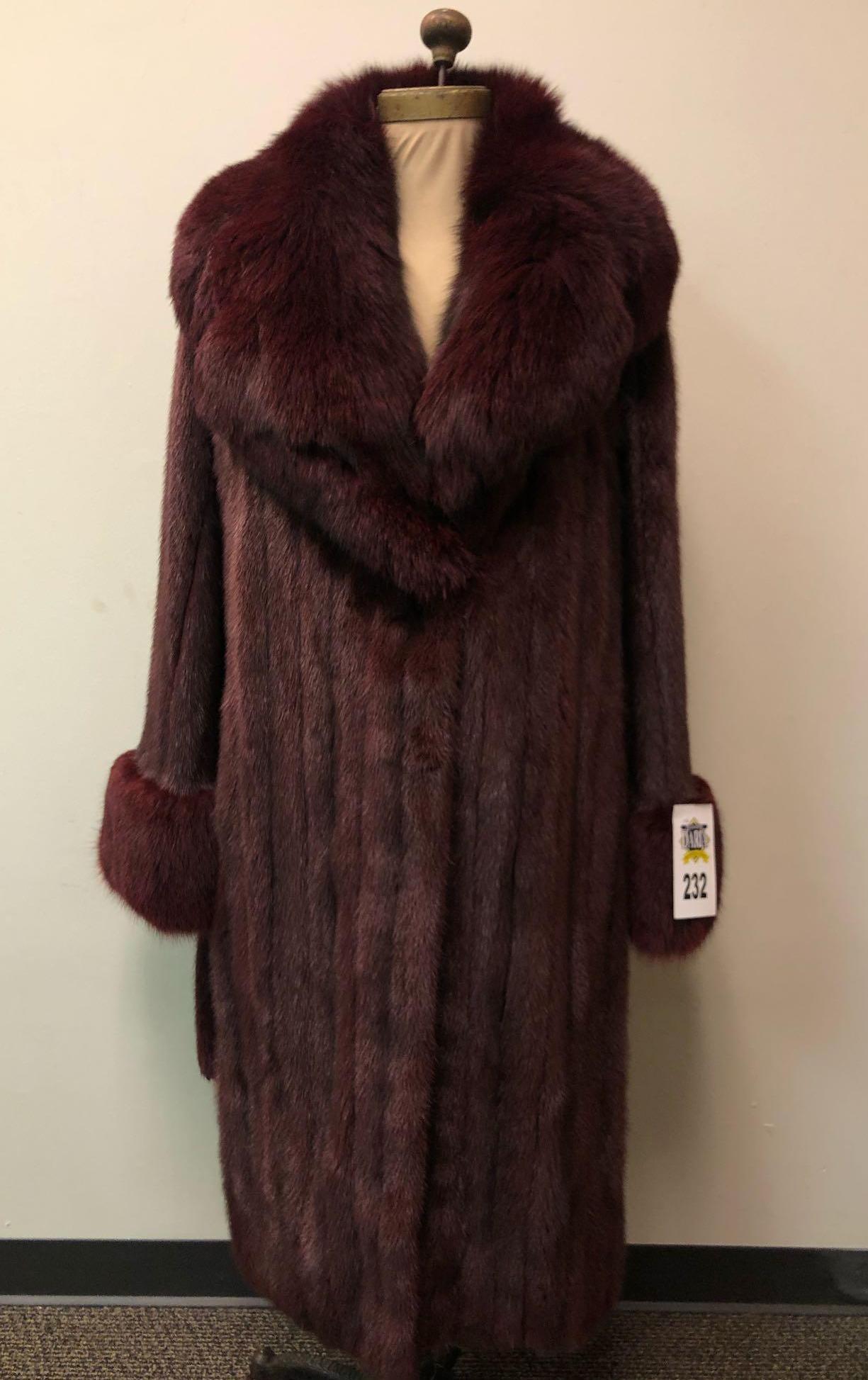 Red Mink Fox Sterling Collar Fur Coat Pellicceria (1 of 6)