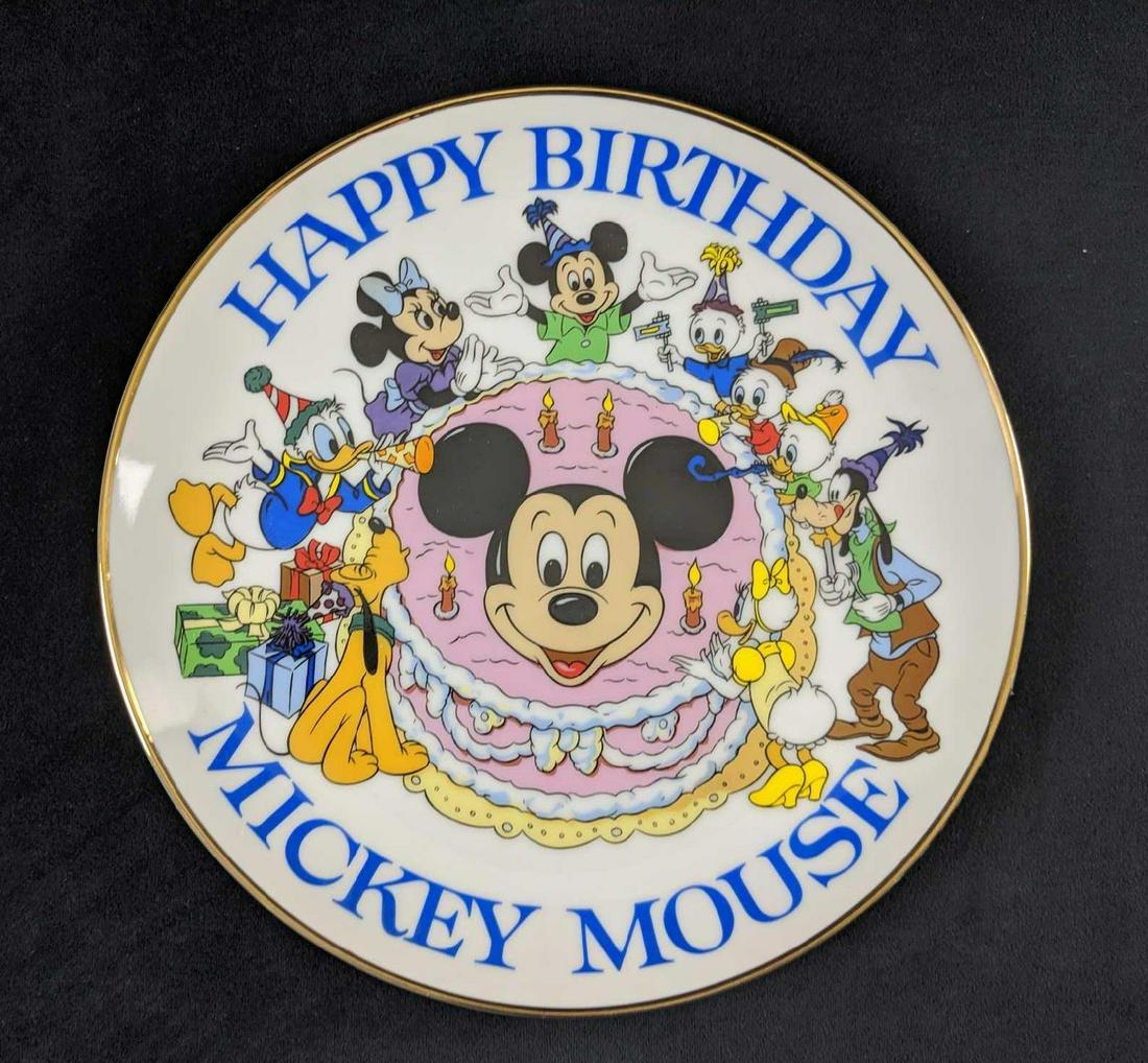 Mickey Mouse 50th Birthday Special Edition Collector's: Special Edition Collectors Plate from Walt Disney Productions that says "Happy Birthday Mickey Mouse." Commemorates Mickey Mouses 50th Birthday. Features the whole gang: Mickey, Minnie Mouse, Donald D