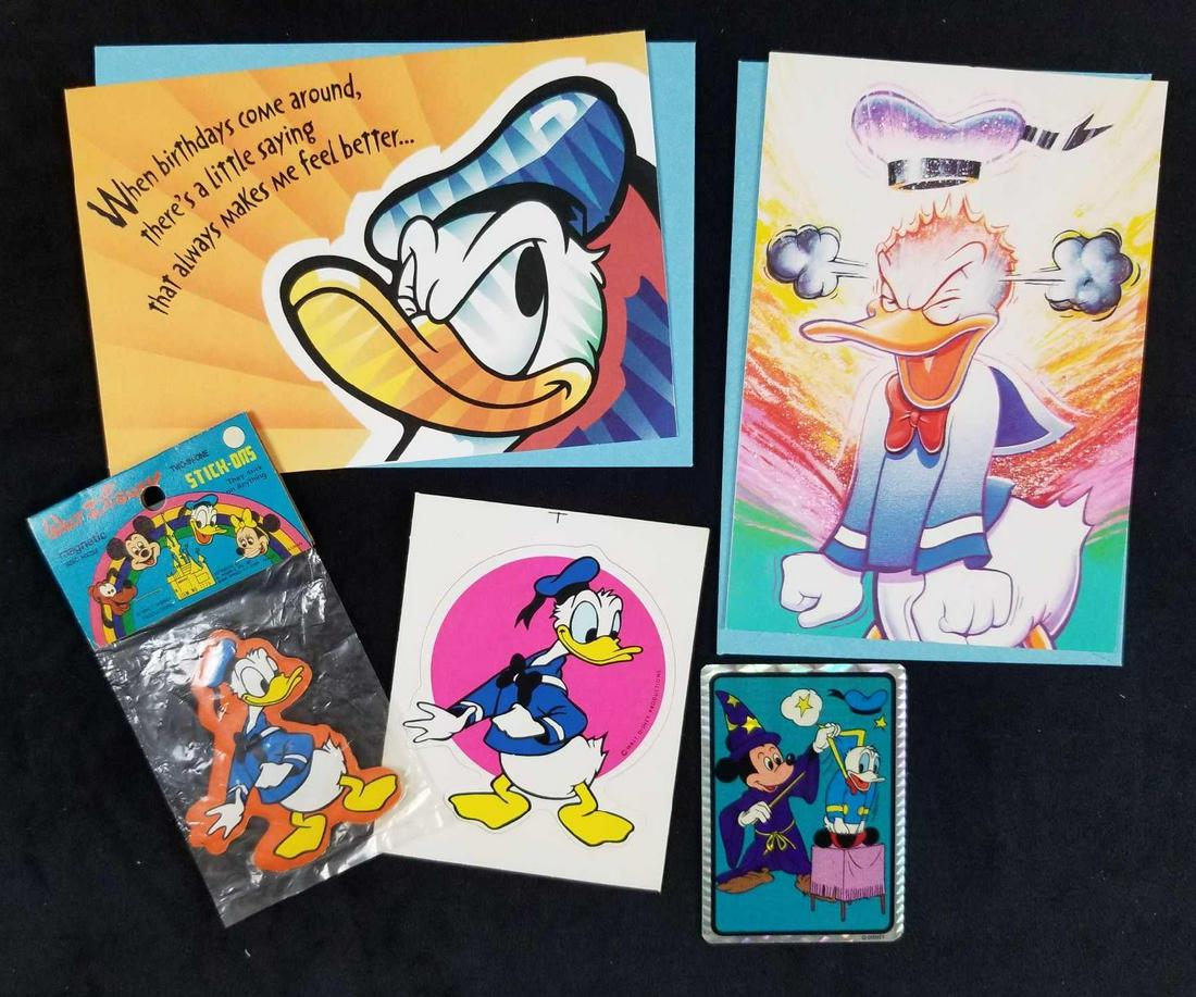 A Lot of 5 Vintage Walt Disney Donald Duck Mickey Mouse: A Lot of 5 Vintage Walt Disney Donald Duck Mickey Mouse Stickers Book Magnetic Greeting Flip Book This lot is in good condition with some known noticeable scuffing, wrinkles and markings. The collecti