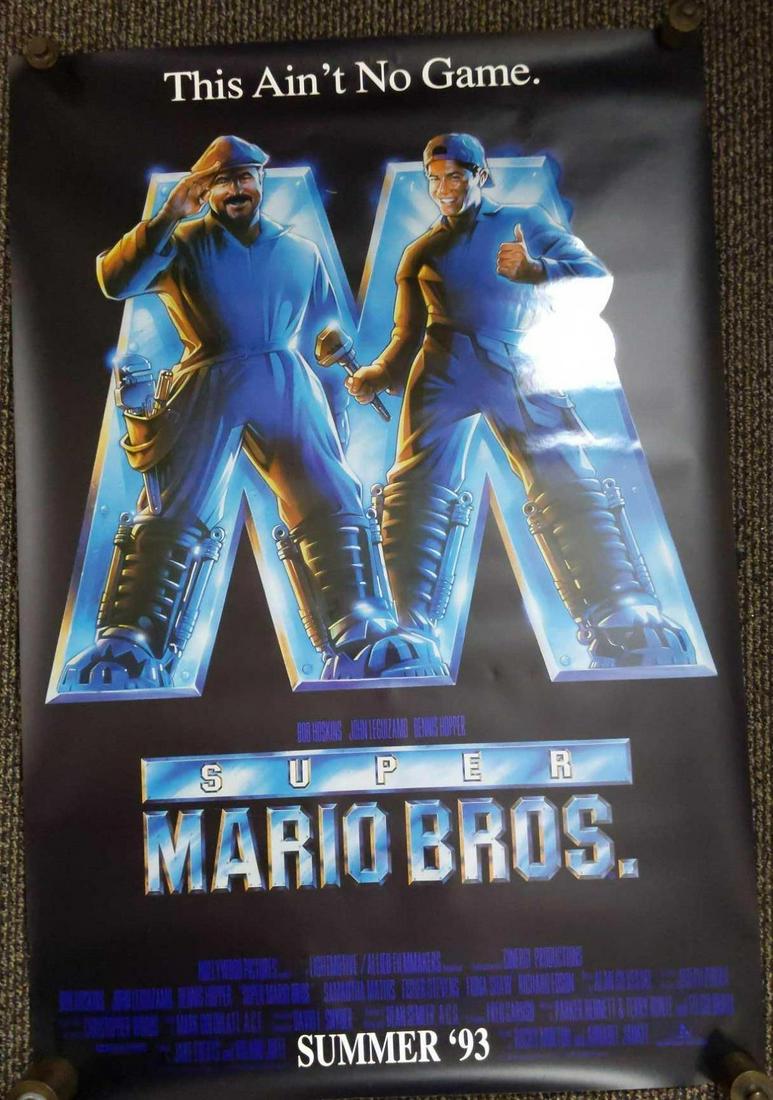 Super Mario Brothers 1993 Original Movie Poster: Super Mario Brothers 1993 Original Double-Sided Movie Poster. Poster is approx 27" x 40". The poster is in good, used condition with a few wrinkles and a sticker mark on the back-side of the poster. T