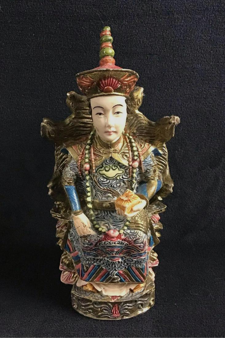 Quan Yin Chinese Art Statue Feng Shui A: Quan Yin Chinese Art Statue A. This is a lot of one statue. Quan Yin is a Buddhism Deity who is also known as the Goddess of Mercy. In Feng Shui it should be placed at least 3 feet above the floor. Th