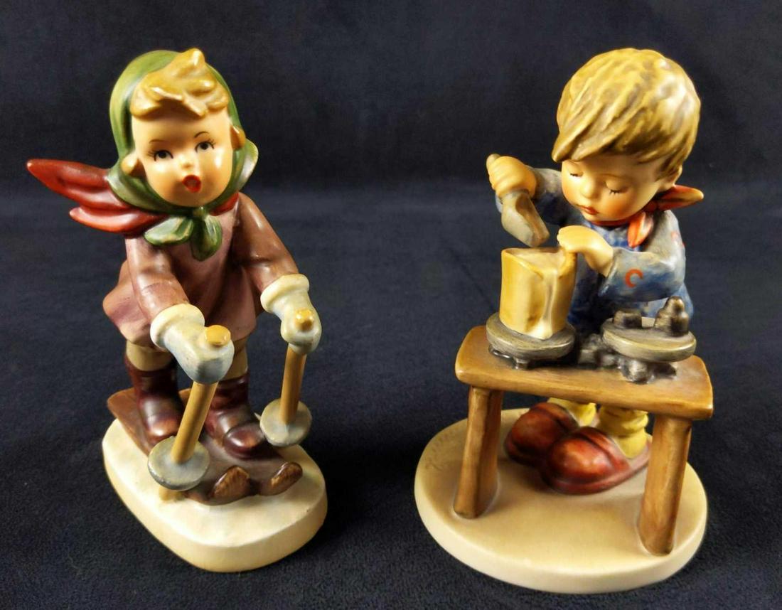 2 Vintage Goebel Hummel And Napcoware Figurines: This lot includes: (1) A Fair Measure 345 HUM. TMK 6. Is approx 4' x 3 1/2" x 6". Figure is in good, vintage condition with light wearing. Was made in West Germany and is a hand-painted porous earthen