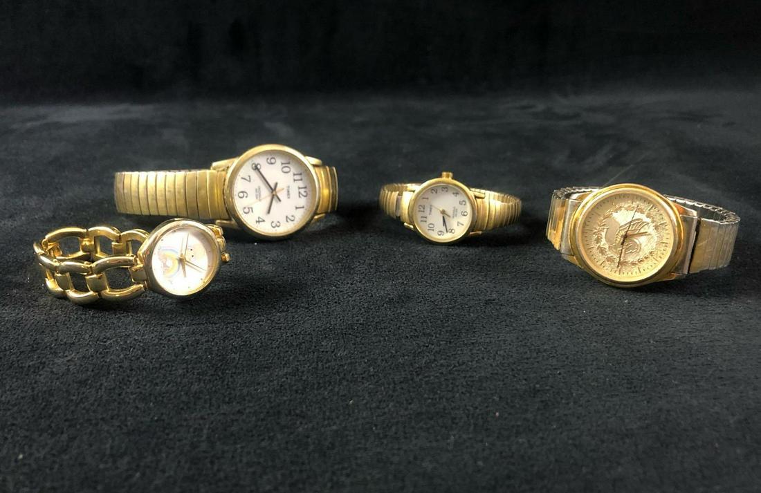 Vintage Wrist Watch Timex Valdawn Indiglo Lot Of 4: This is a lot of 4 used non-working vintage wristwatches. This list of watches has some known scratches. All watches are in need of repair or repurpose. The list of items are as follows: (1) TIMEX IND