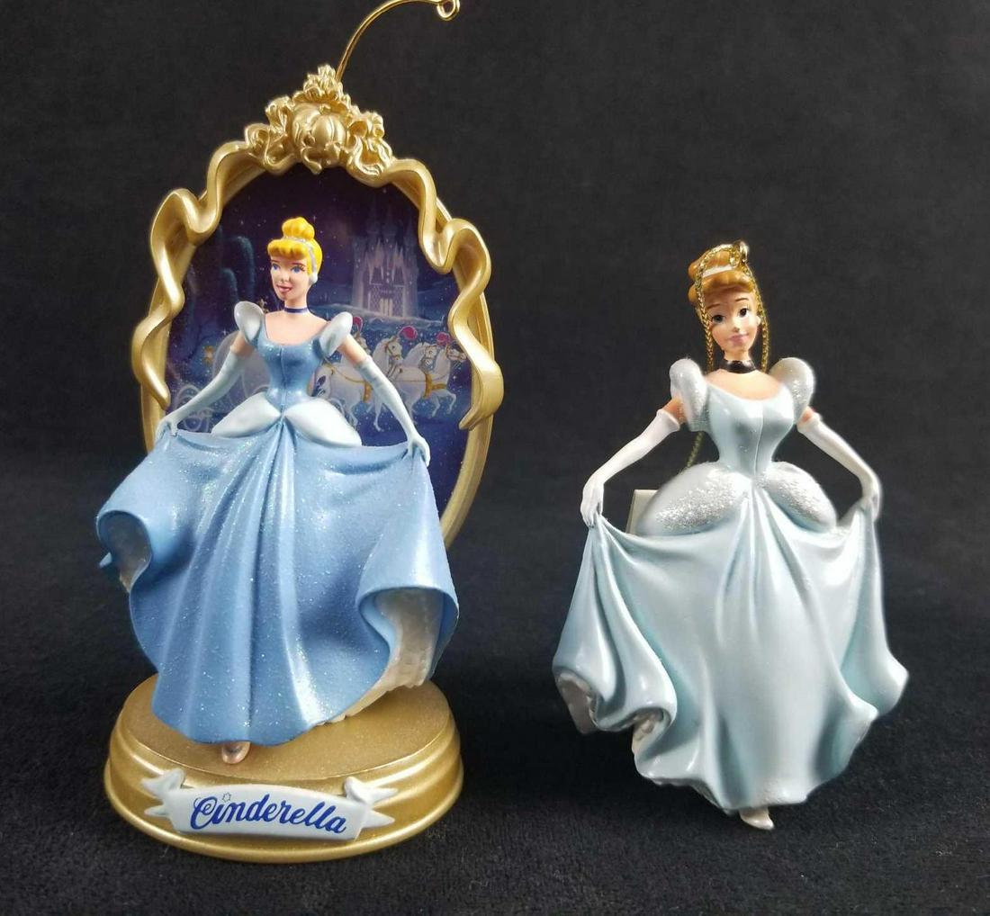 Lot of 2 Cinderella Ornament Figurines powder blue: Lot of 2 Cinderella Ornament Figurines powder blue dress (1) Disney "Cinderella" Princess Holiday Ornament. She is wearing her iconic blue dress with glitter sleeves, bustle and accessories. Her shoes