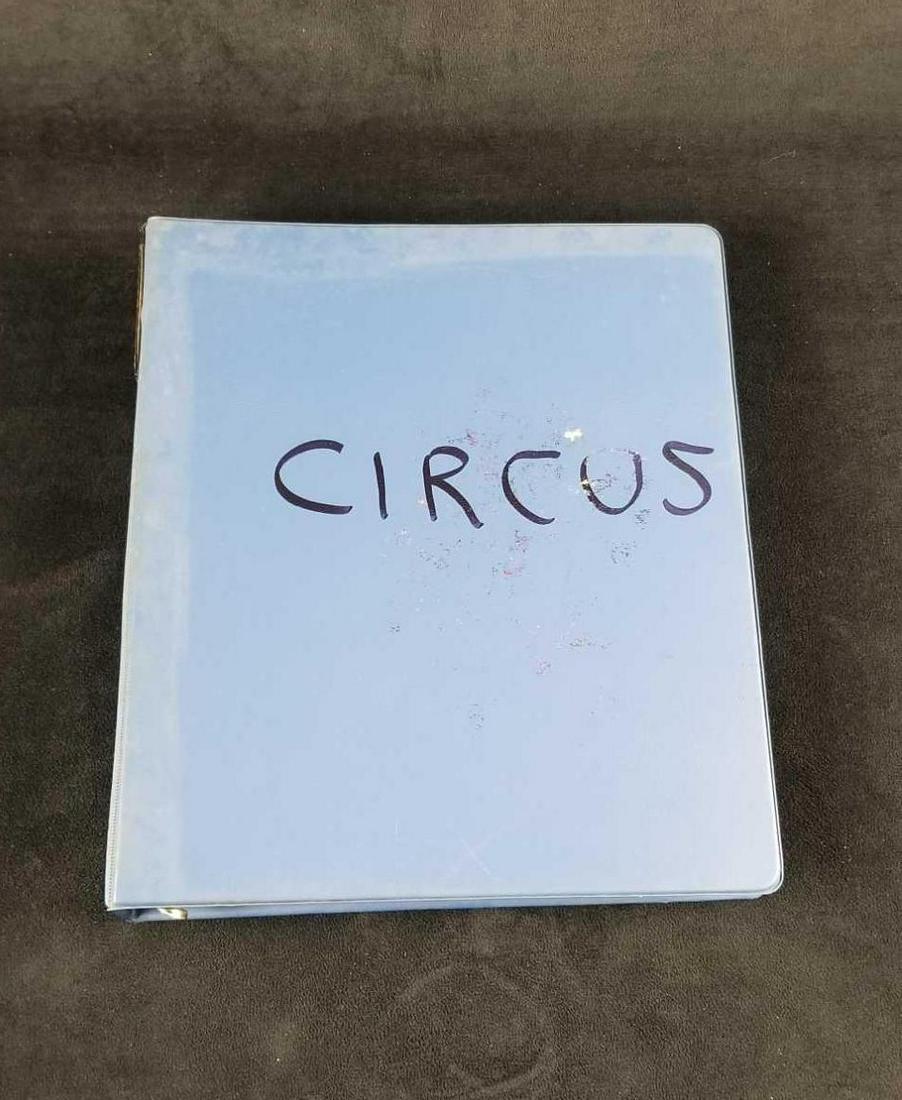 Rare Ringling Bros and Barnum and Bailey Circus Lot: Interesting lot and also one that is a rare behind the scene planning to the Greatest Show on Earth; Ringling Bros and Barnum and Bailey Circus. This 2" ring binder contains over 100 photo copies of c
