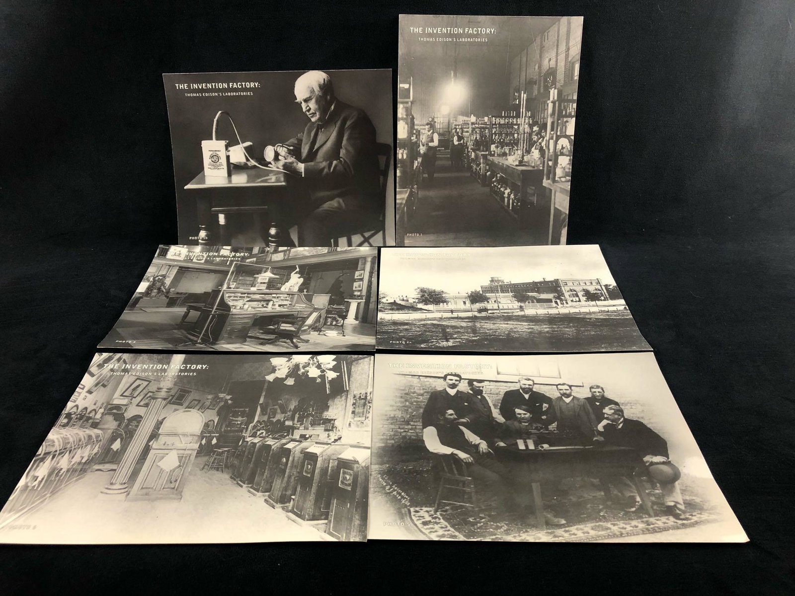 Rare Vintage " The Invention Factory : Thomas Edison: Rare Vintage " The Invention Factory : Thomas Edison Laboratories 6 Photo Set . This hard to find set is in great condition no folds cracks damage .Each photo is 10 1/2 x 8"