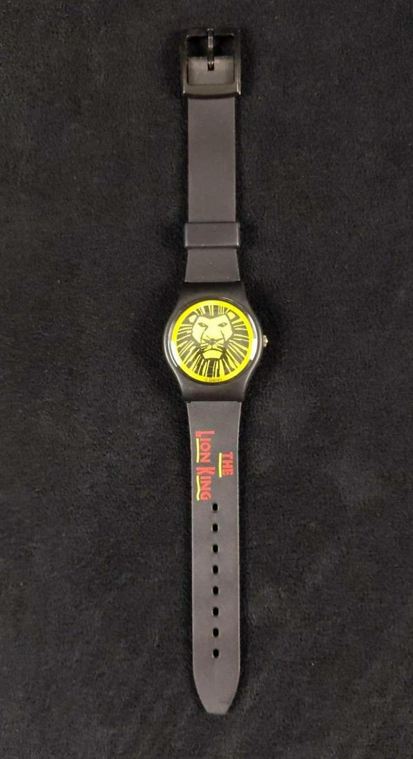 Disney Lion King Europa Wrist Watch Musical Promo: Watch originally sold/given with musical theater ticket from the Pamtages Theater in Hollywood, California. Watch is approx 9" long. Japanese movement. Rubber watchband. Is in good, unused condition w