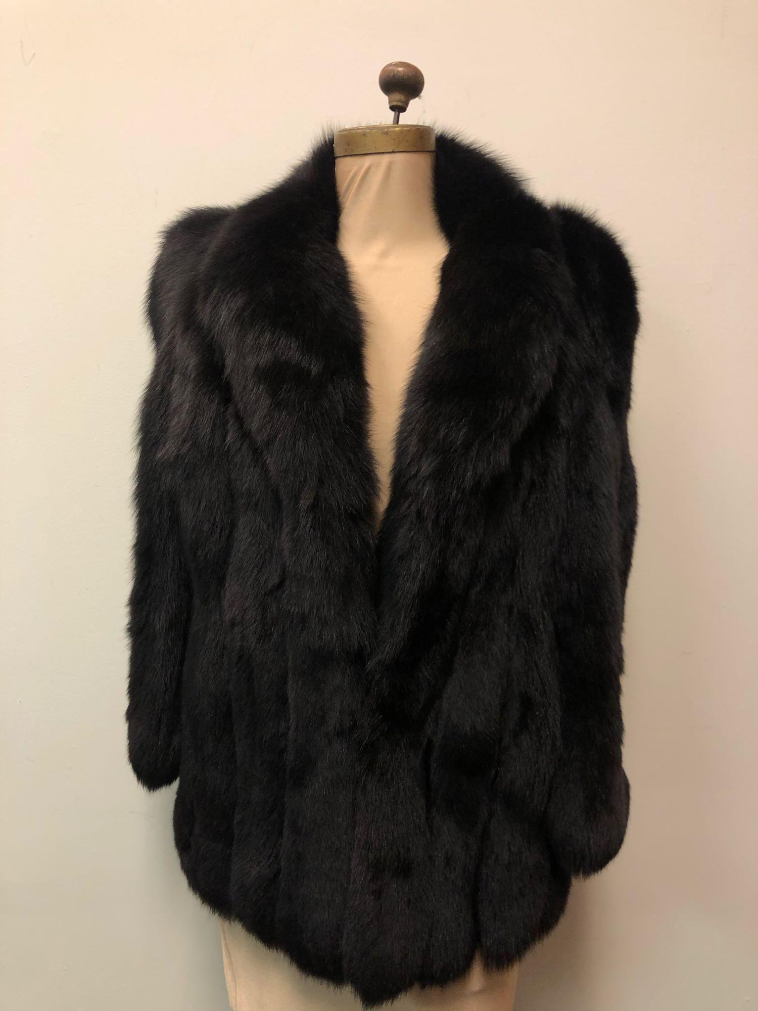 Black Fox Fur Jacket Coat (1 of 6)