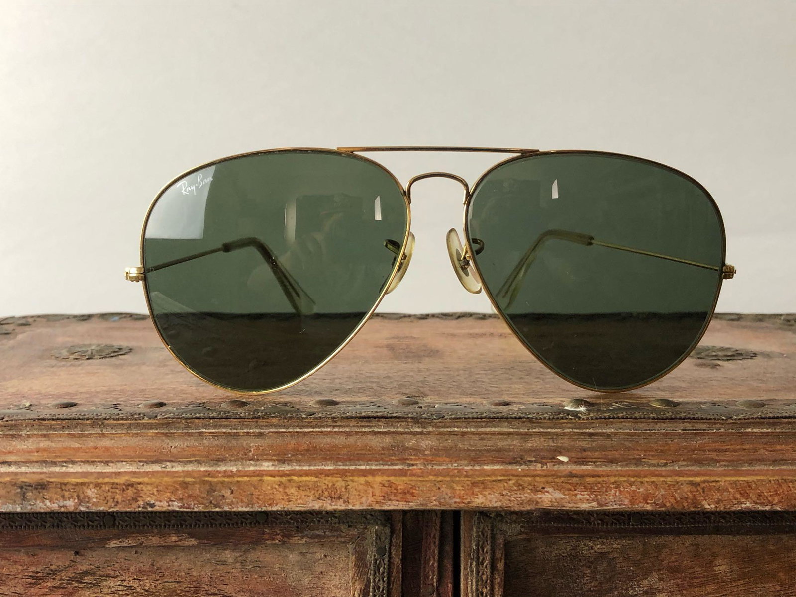 Vintage Bausch & Lomb Ray-Ban Aviator Sunglasses Gold /: Vintage Ray Ban 58Mm Green Lenses B&L Sunglasses . These hard to find vintage shades are in very good condition with a couple very small scuffs on lenses not noticeable when worn tight hinges & origin