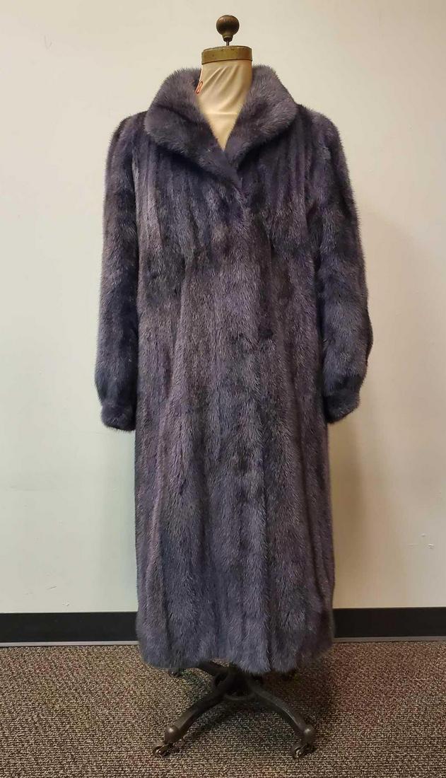 Navy Metallic Mink Fur Coat by Saga Mink (1 of 8)