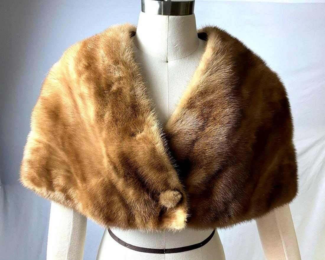 Genuine Vintage " Siber" Madrid Spain Brown Mink Shawl (1 of 10)
