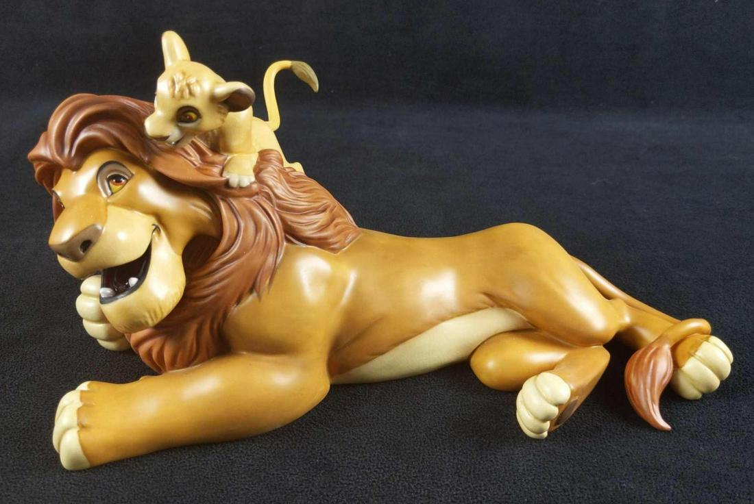 Retired Disney Figurine Pals Forever Lion King: Walt Disney Classic Collection "Pals Forever" from the "Lion King" series. This was released from 1998 to 2011. The figurine shows Simba and his father Mustafa. Figurine is approx 10" x 5" x 6". Comes