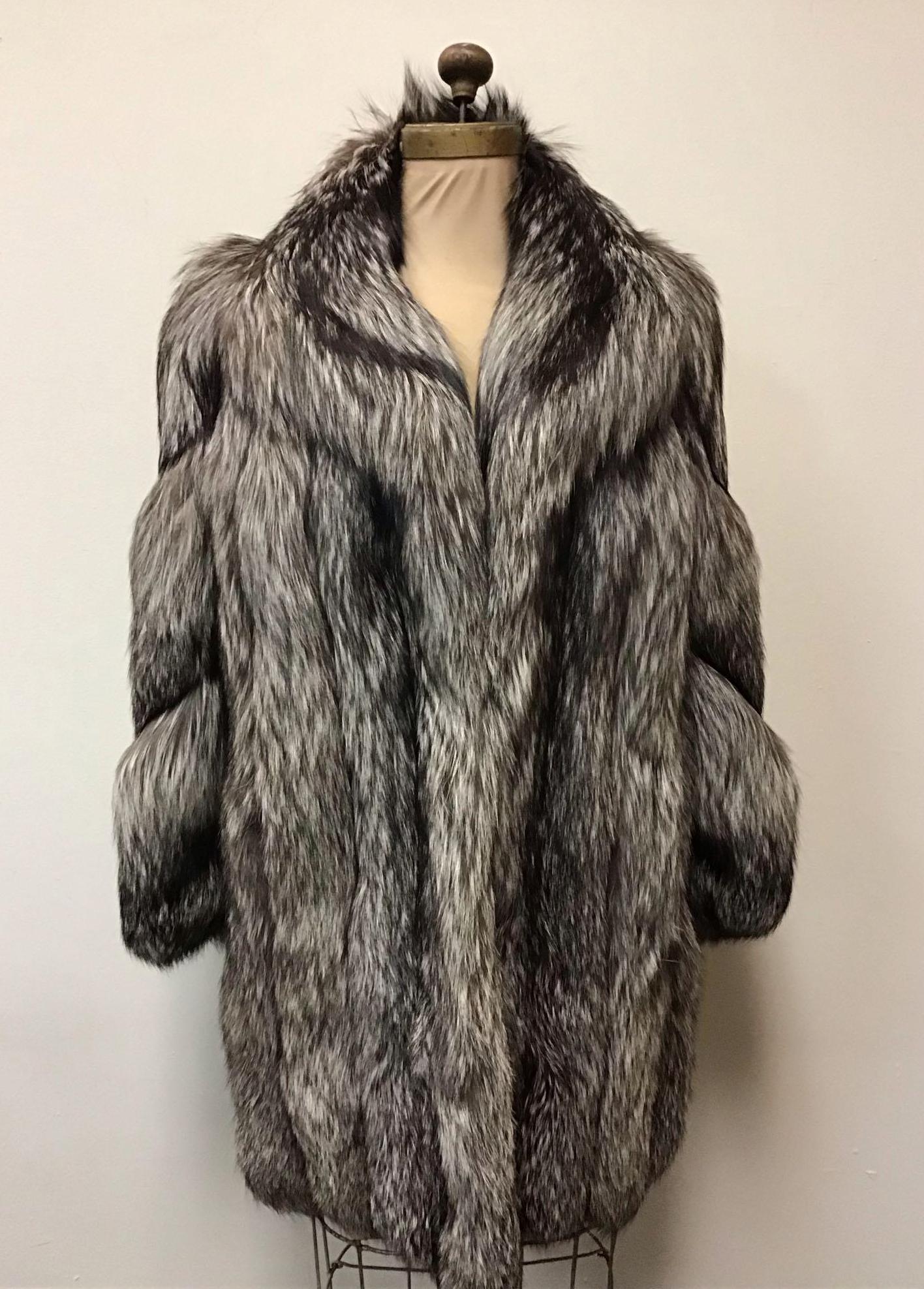 Luxury Indigo Fox Fur Coat Vermont Personal Furriers (1 of 8)