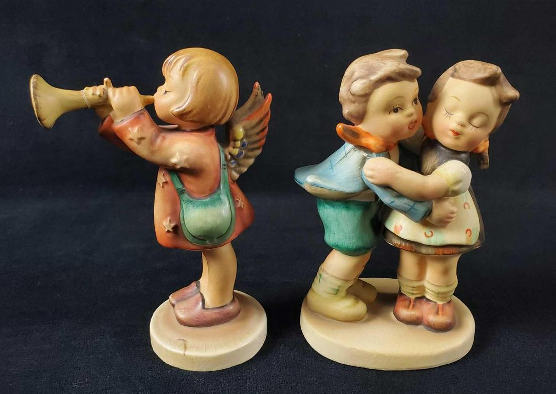 Vintage Hummel And Napco Figurine Lot Of Two: This lot includes: (1) MJ Hummel. Little Gabriel. From the 1950s. Figurine is approx 3 1/2" x 2" x 5". Is in good, vintage condition with minor wearing on the bottom and some minor crazing on the bott