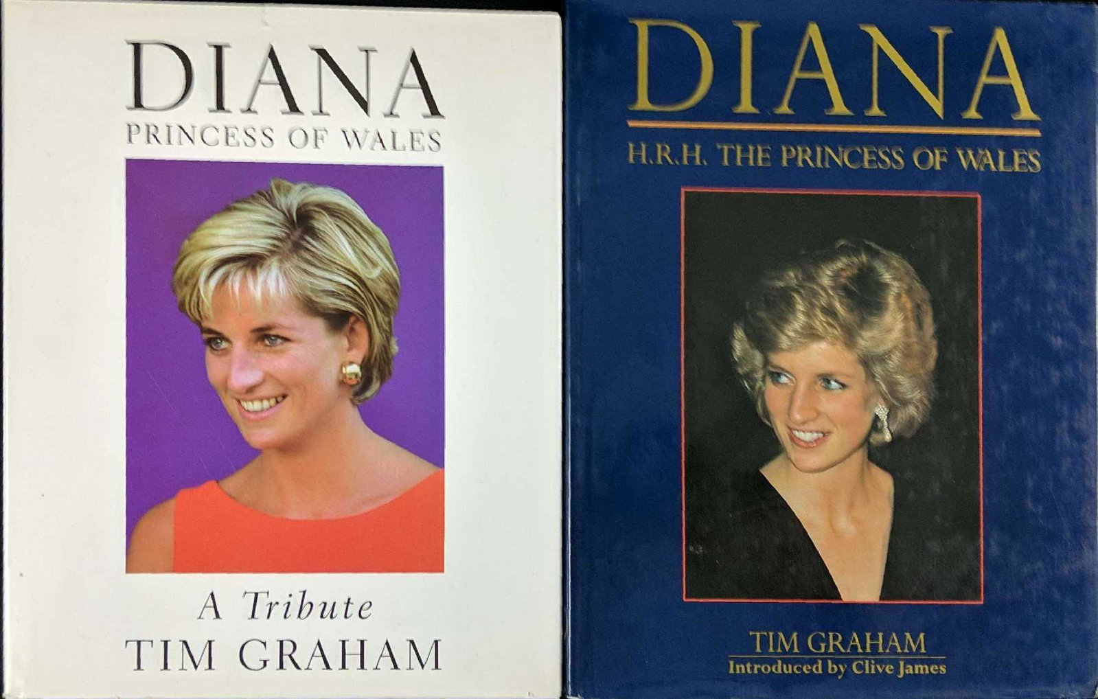 Two Hardcover Books Diana The Princess Of Wales: This lot includes: (1) Diana H.R.H The Princess Of Wales By Tim Graham, Published by Summit Books in 1998. Book is approx 9 1/4" x 3/8" x 12". Book has shelf-wear on the dust-jacket. (1) Diana Princes
