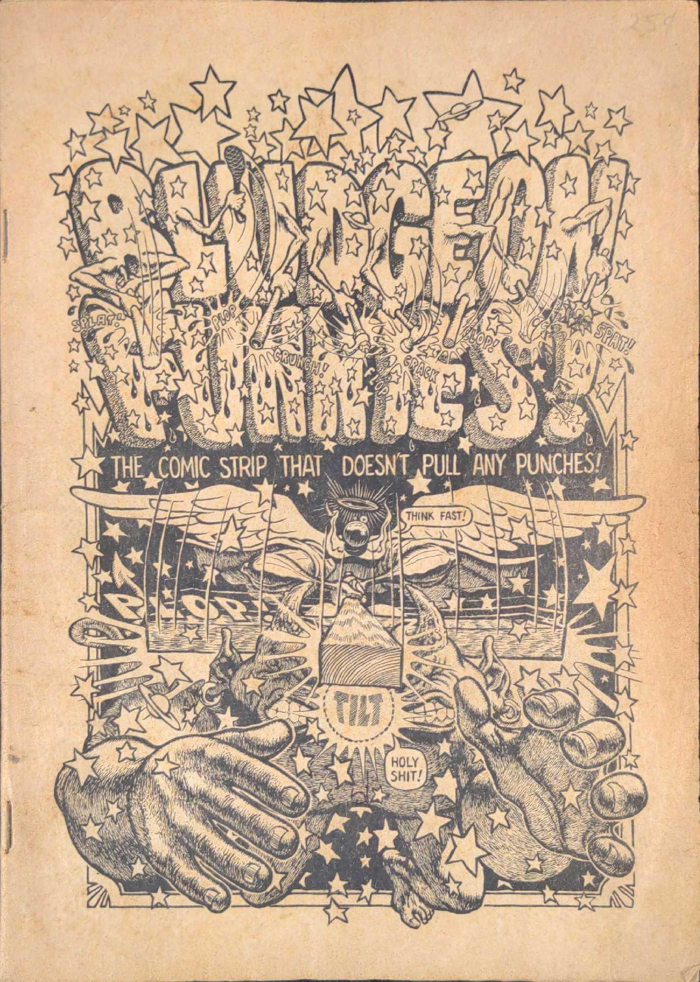 Vintage Underground Comix Bludgeon Funnies Robert Crumb: Very adult Underground Comix "Bludgeon Funnies!" Shows some of the more well-known underground comic strip artists like Robert Crumb and S. Clay Wilson. Published in the 1970s. The comic is approx 7"