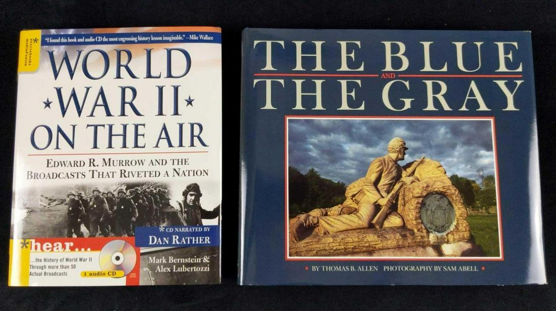 American Civil War WW II CD Book Lot Of Two: This lot includes: (1) The Blue & The Gray by Thomas B. Allen. With photos by Sam Abell. Published by The National Geographic Society in 1992. Previous owner also left a civil war map and some newspap
