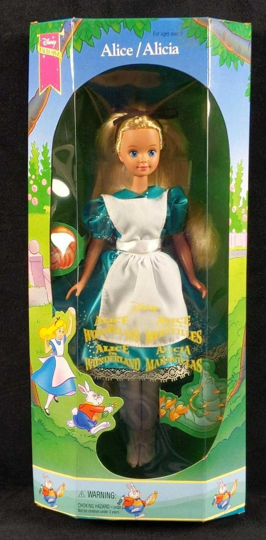 Rare Disney Alice Alicia In Wonderland Barbie Doll: Here is a rare Disney Mattel Alice/Alicia In Wonderland Doll. The box has English, Spanish, Italian, German, and French text. This doll was released in 1994. It comes in its original box which is appr