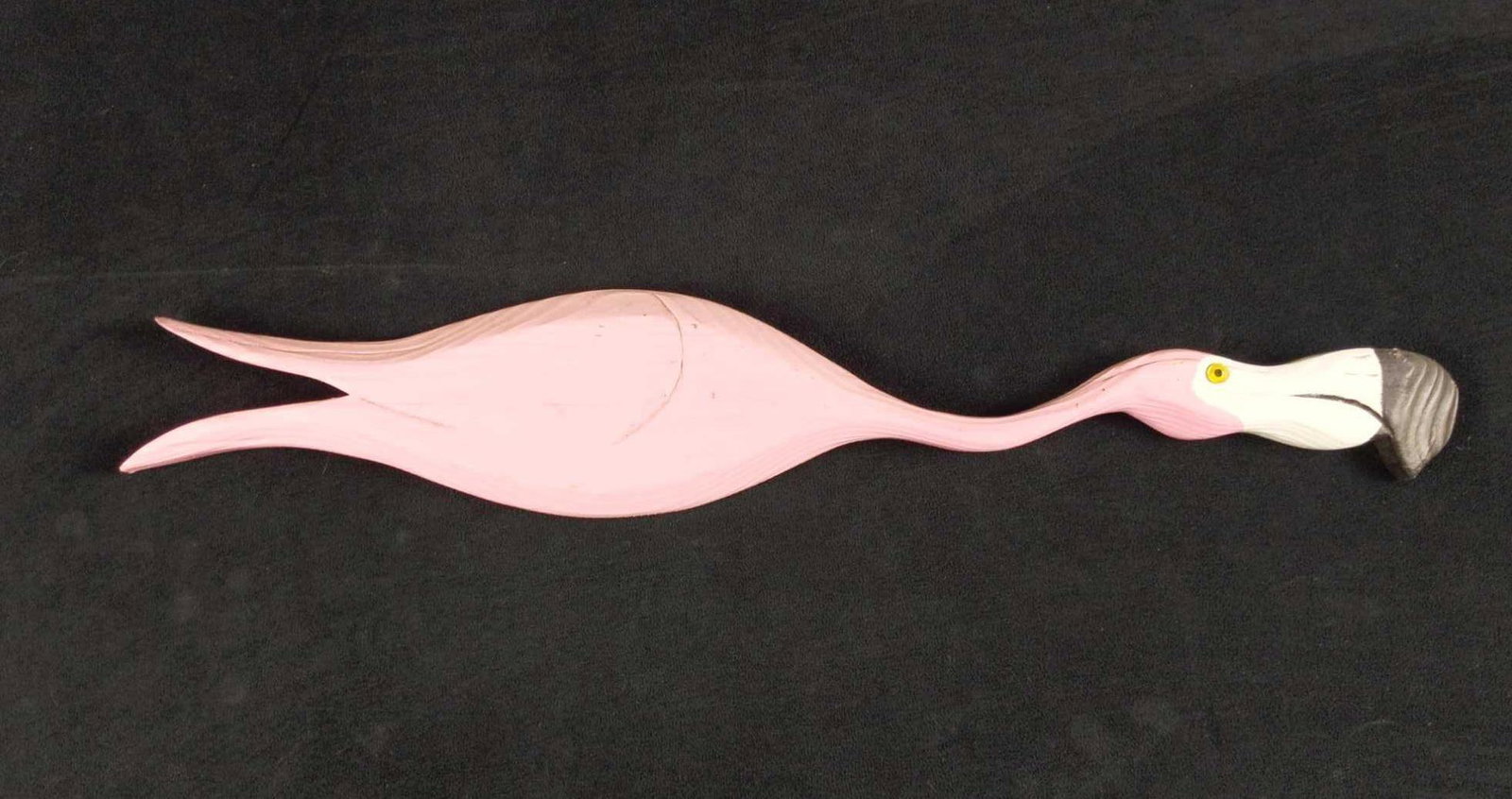 Vintage Handmade Flamingo Wonderland Croquet S: Hand-carved and hand-painted hanging flamingo. Looking to add a little bit of Old Florida in your home, or you're a fan of Alice In Wonderland? These look a good deal like the living croquet mallets i