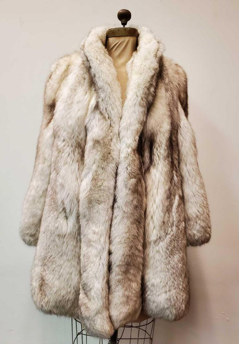 Arctic Fox Fur Coat w Paisley Pattern (1 of 6)