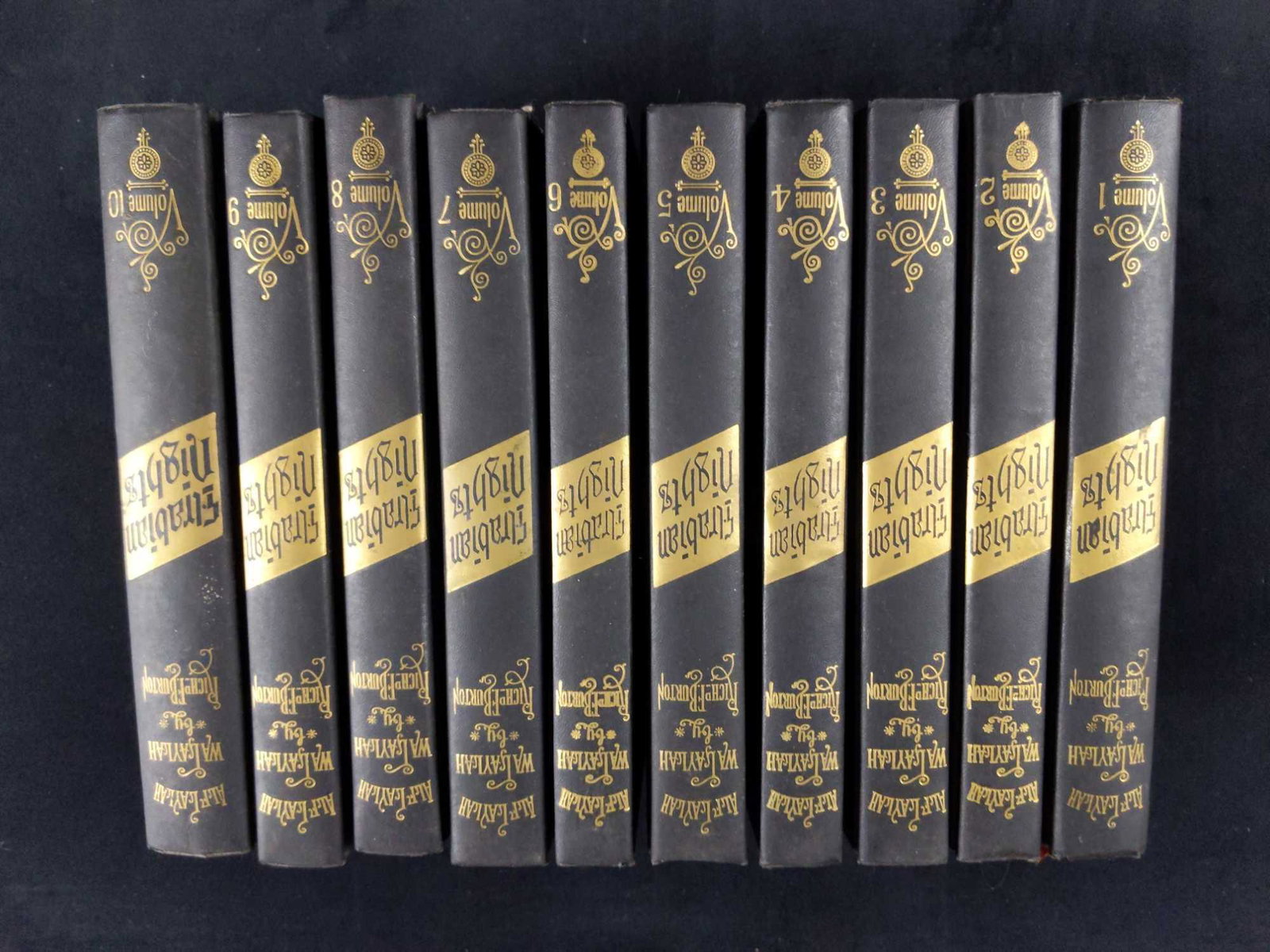 Antique 10 Volumes Of Burtons Arabian Nights: This is the original 10 Volumes of what Sir Richard F Burton referred as the "Plain And Literal Translation Of The Arabian Nights Entertainments." The book is not dated, but it is said this edition wa