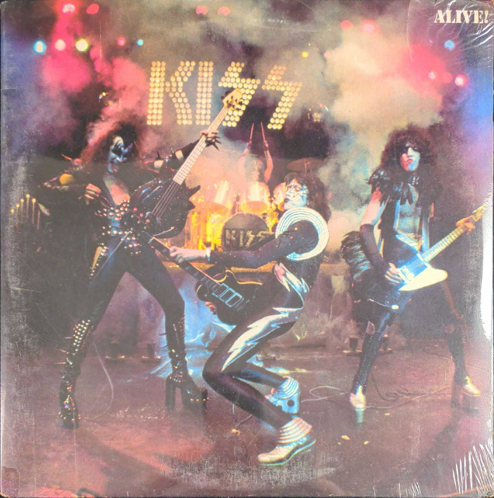 Casablanca Factory Sealed Kiss Alive! 2X LP: Casablanca Factory Sealed Kiss Alive LP - 1975. Is approx 12" x 12 1/8". The record is in a good, unused conditon and sealed by its factory. There are small rips in the plastic, mostly on the bottom, 