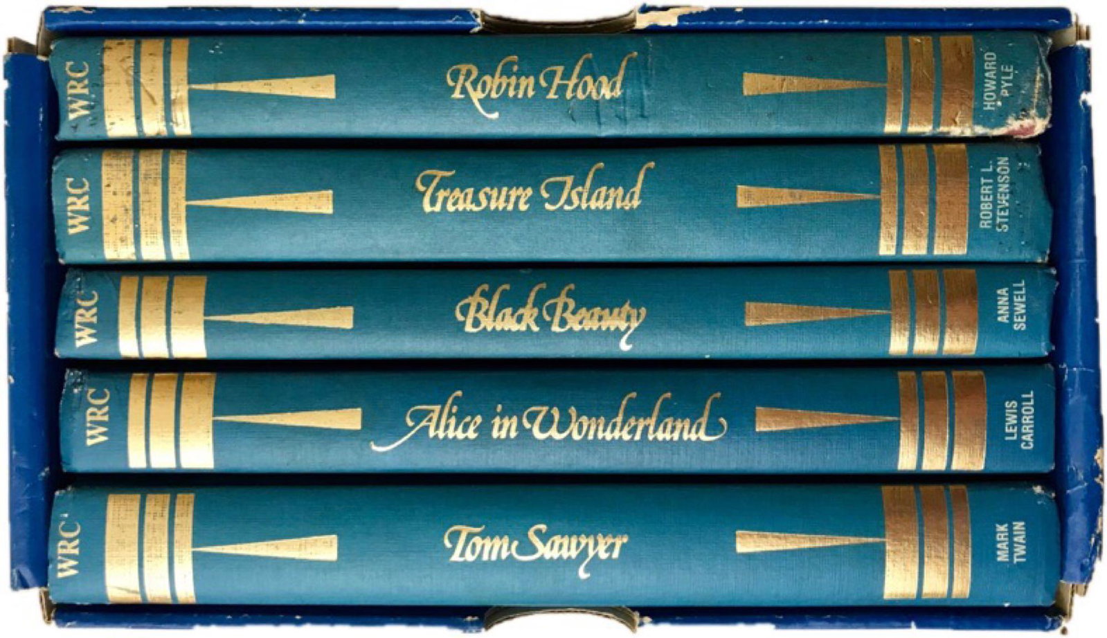 Weekly Readers Classics Vintage 1983 Set;: Weekly Readers Classics Vintage 1983 Set; This incredible collection includes Treasure Island, Robin Hood, Black Beauty, Alice in Wonderland, and Tom Sawyer. The cardboard case it's in has some wear d