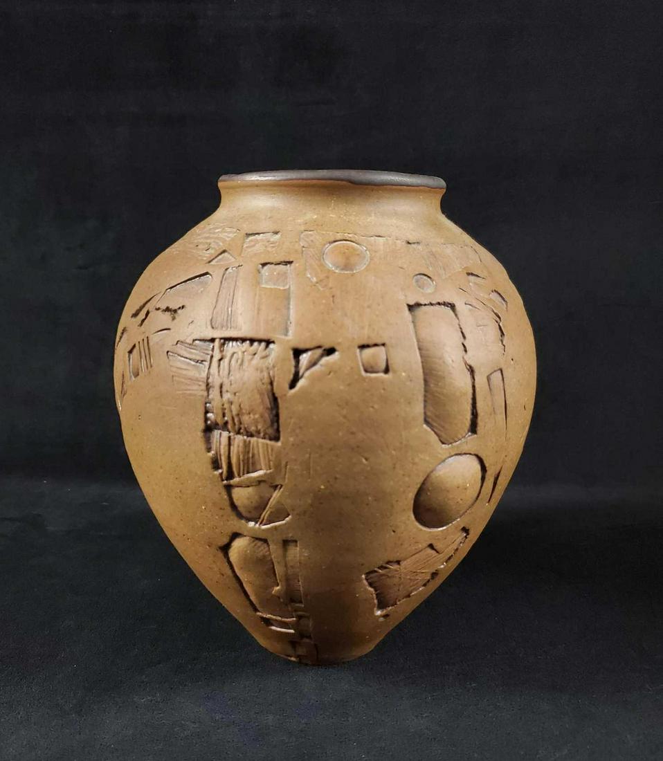 Stoneware Pottery Vase by J Edward Barker 1989 (1 of 7)