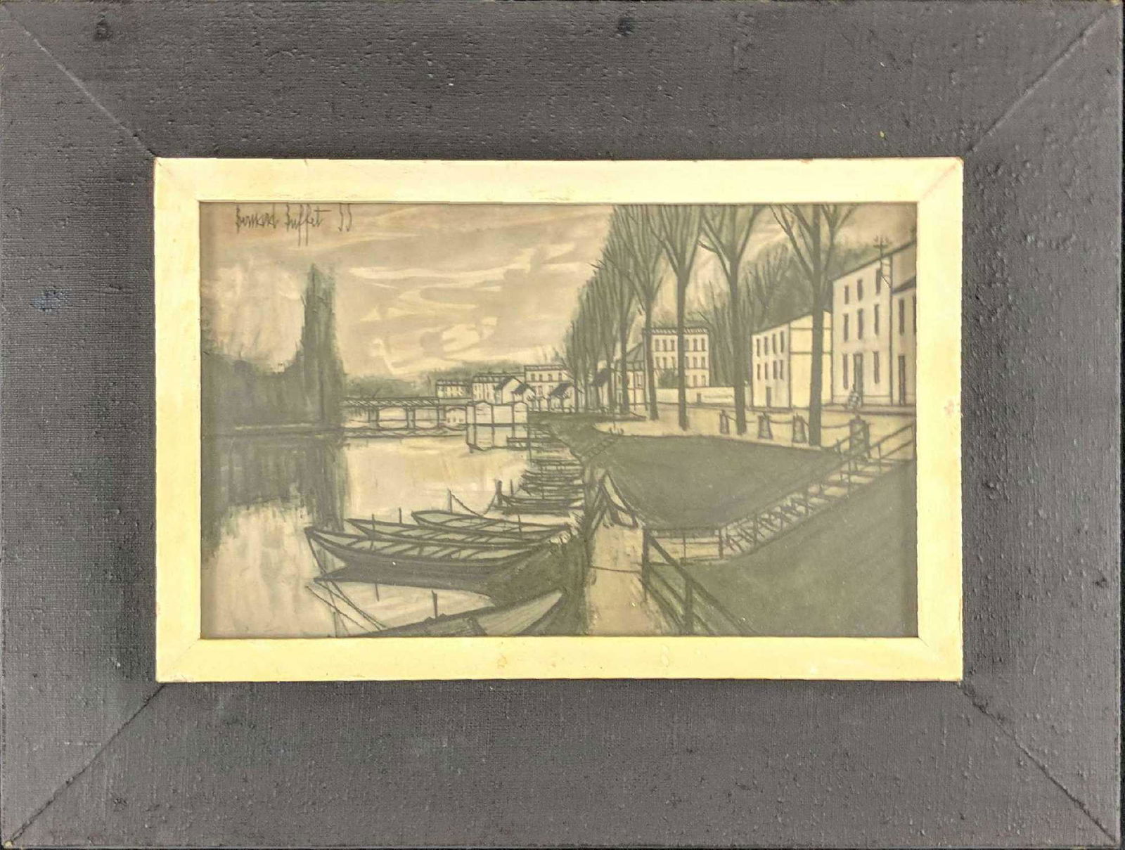 Vintage Bernard Buffet France 55 Docks Boats Litho (1 of 5)