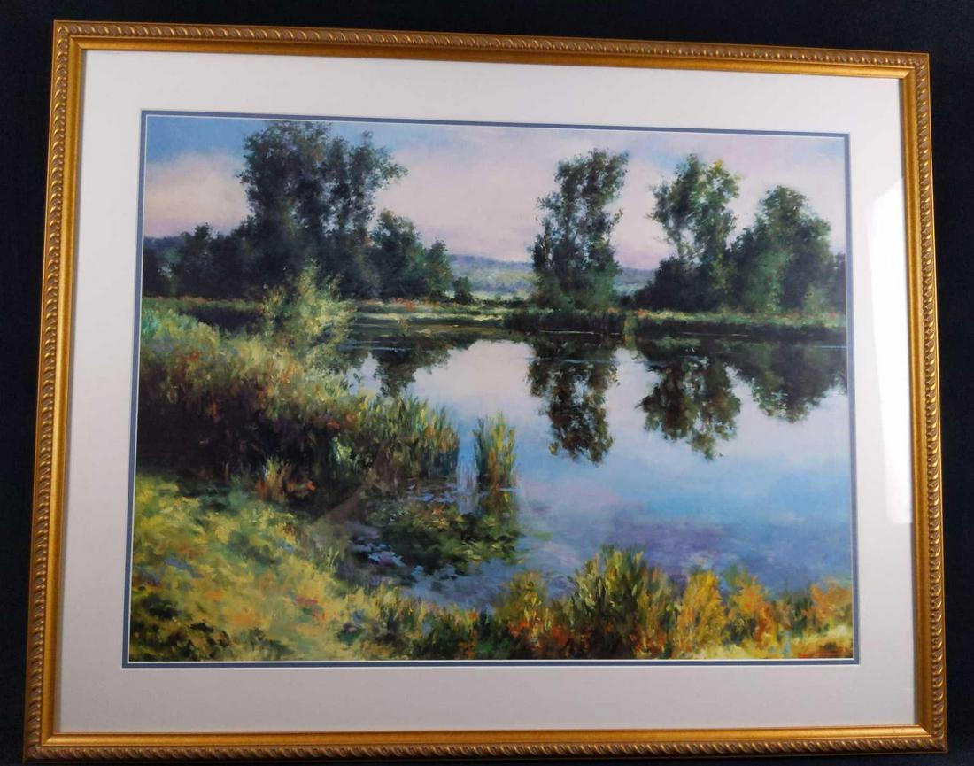 Framed Large Douglas Edwards Lithograph Pond A (1 of 8)