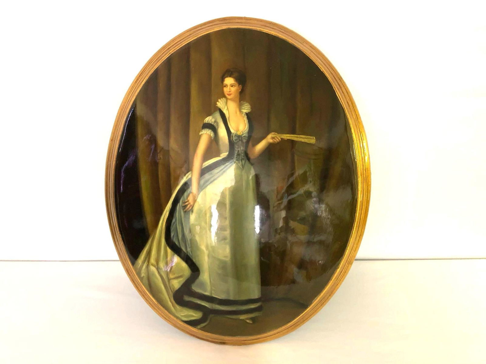 Vintage French Style Woman Portrait Oil painting On (1 of 8)