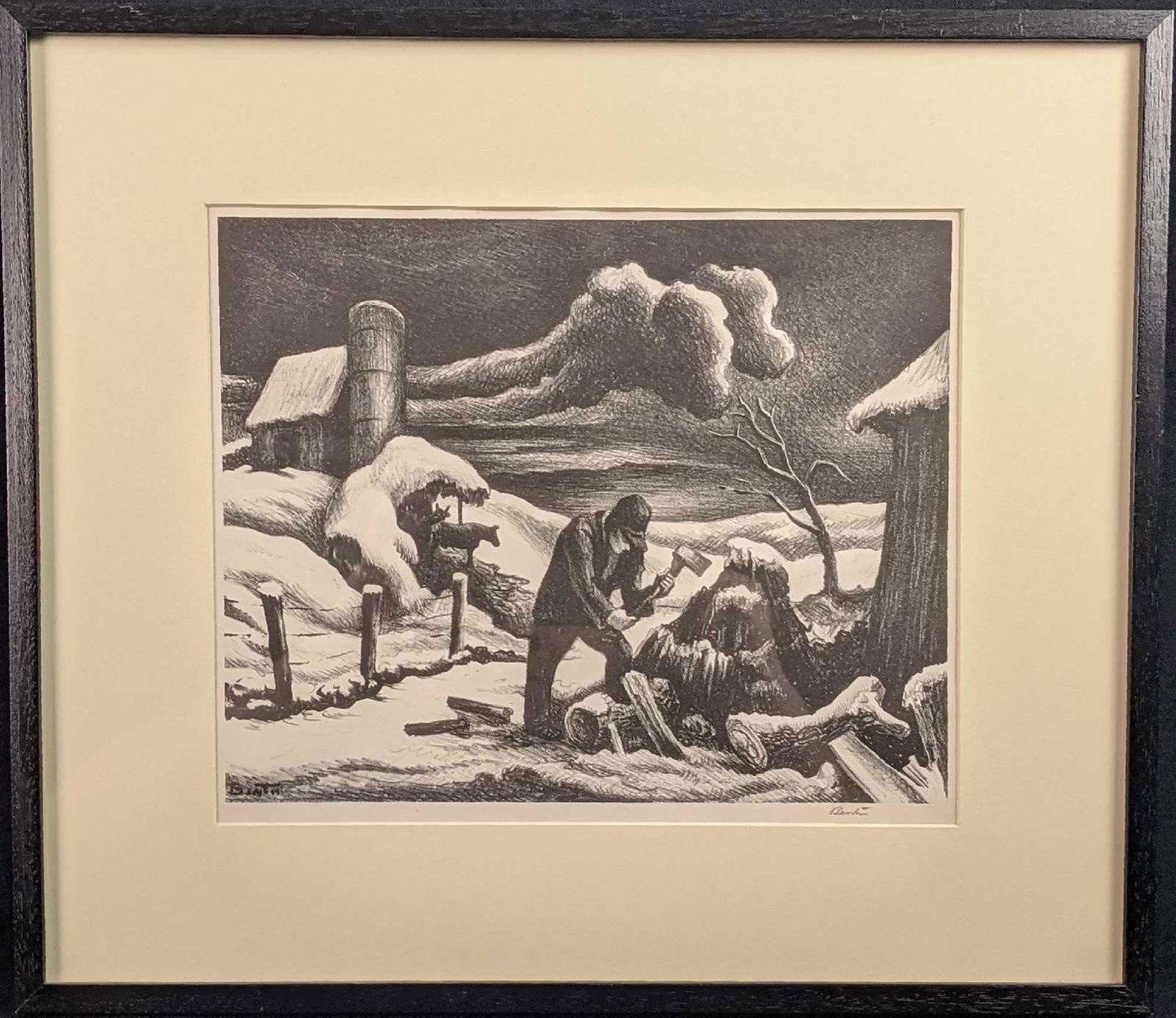 Thomas Hart Benton The Woodpile Signed Lithograph (1 of 7)