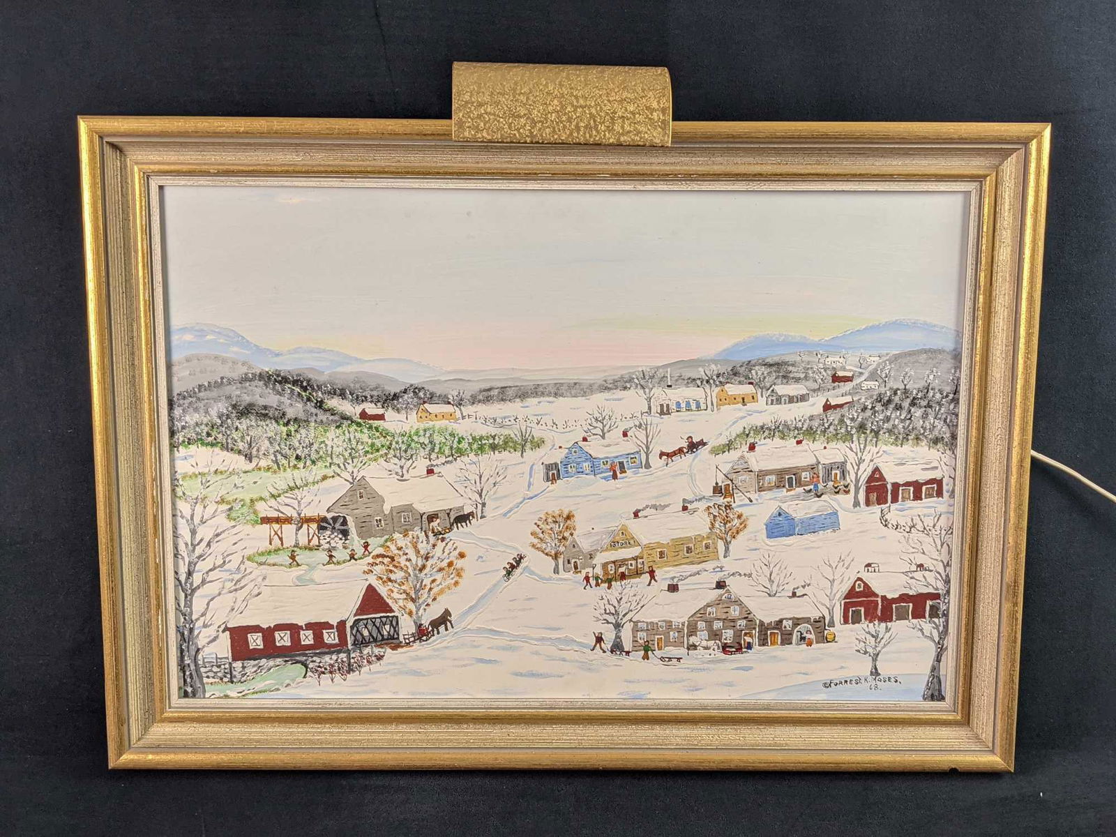 Forrest King Moses Winter Landscape Framed Oil On (1 of 10)