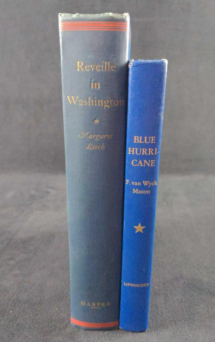 Vintage Lot Of Two Civil War Hardcover Books: This lot includes: (1) Reveille In Washington By Margaret Leech. Published by Harper & Brothers Publisher into 1941. The book is approx 6 1/2" x 2" x 9 1/2". Winner of the 1942 Pulitzer Prize in Histo
