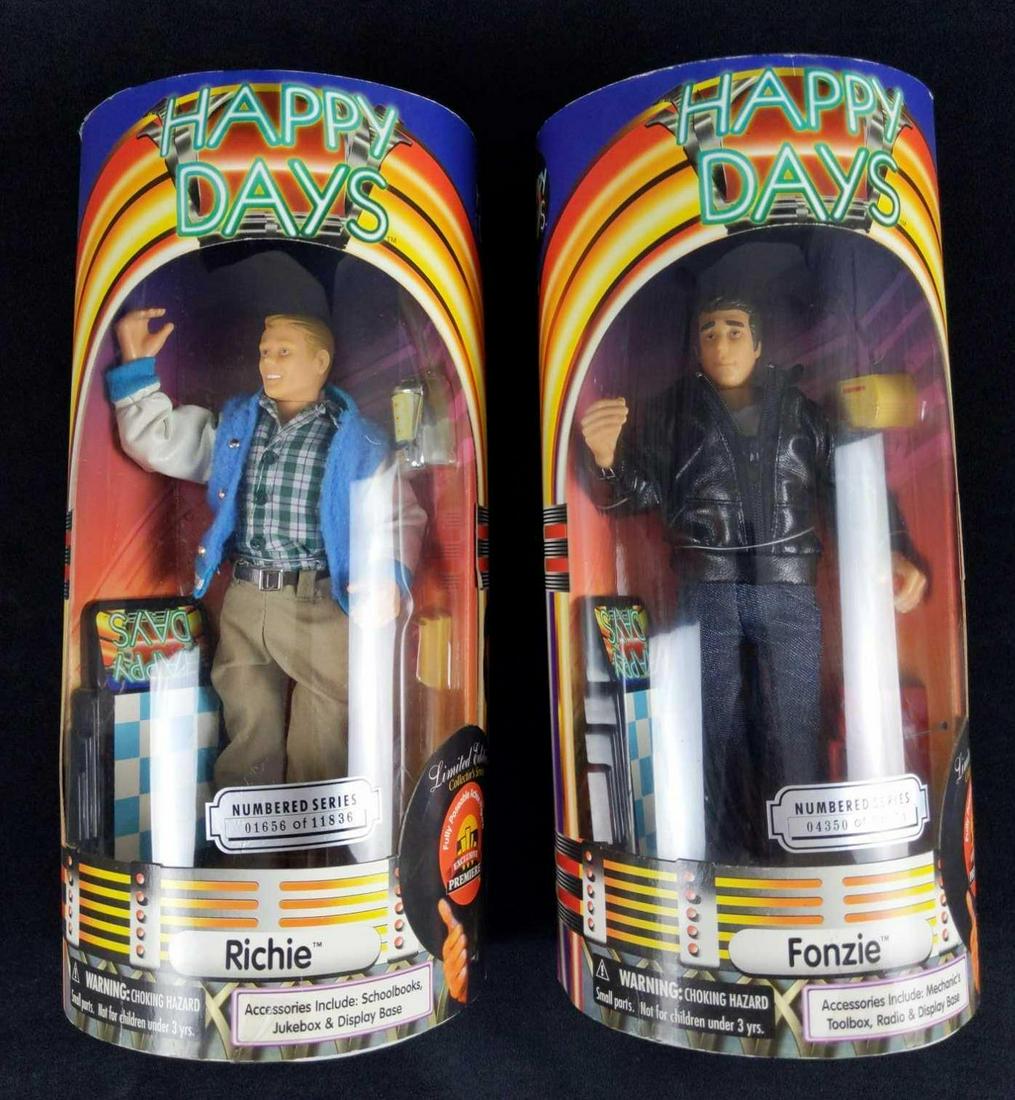 Happy Days LE The Fonz And Richie Action Figures: This lot includes two action figures by Exclusive Premiere. These were sold exclusively at Target. This lot includes: (1) Fonzie. #4350 Of #14753. (1) Richie #1656 Of #11836. Figures are all still in 