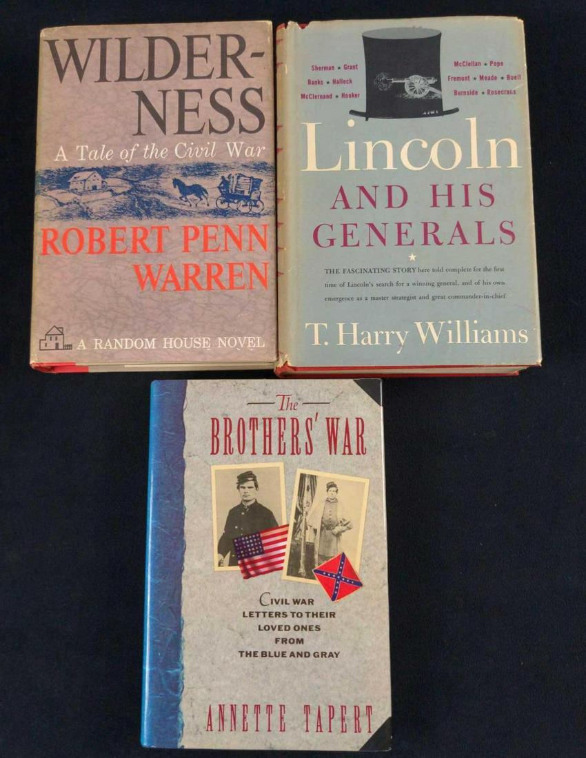 Three Vintage Civil War Hardcover Books Lincoln: This lot includes: (1) Lincoln And His Generals By T. Harry Williams. Published by Alfred A, Knopf in 1952. The book is approx 6" x 1 1/2" x 8 1/2". (1) The Brothers' War: Civil War Letters To Their L