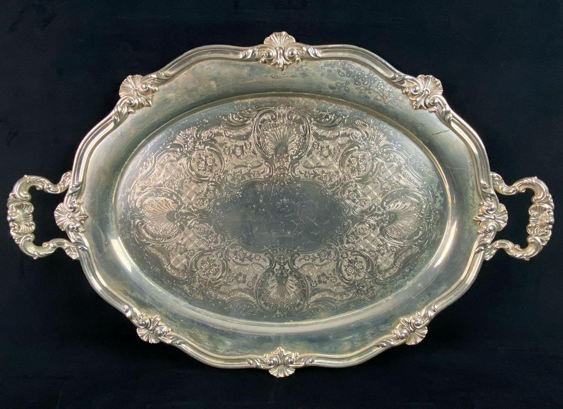 Antique Reed & Barton Silver Co. Ornate Oval Serving (1 of 8)