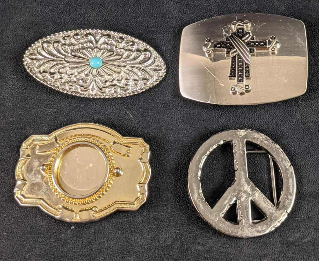 Four Dotty Smith Peace Cross Frame Belt Buckles (1 of 6)