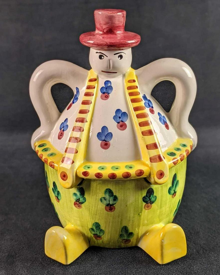 Vintage Italian Grumpy Snowman Handpainted Cookie Jar (1 of 9)