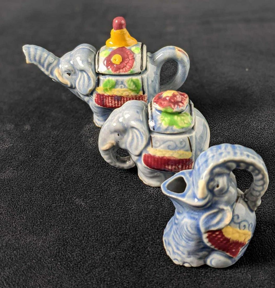 Handpainted Ceramic Elephant Creamer And Sugr Bowl With (1 of 9)