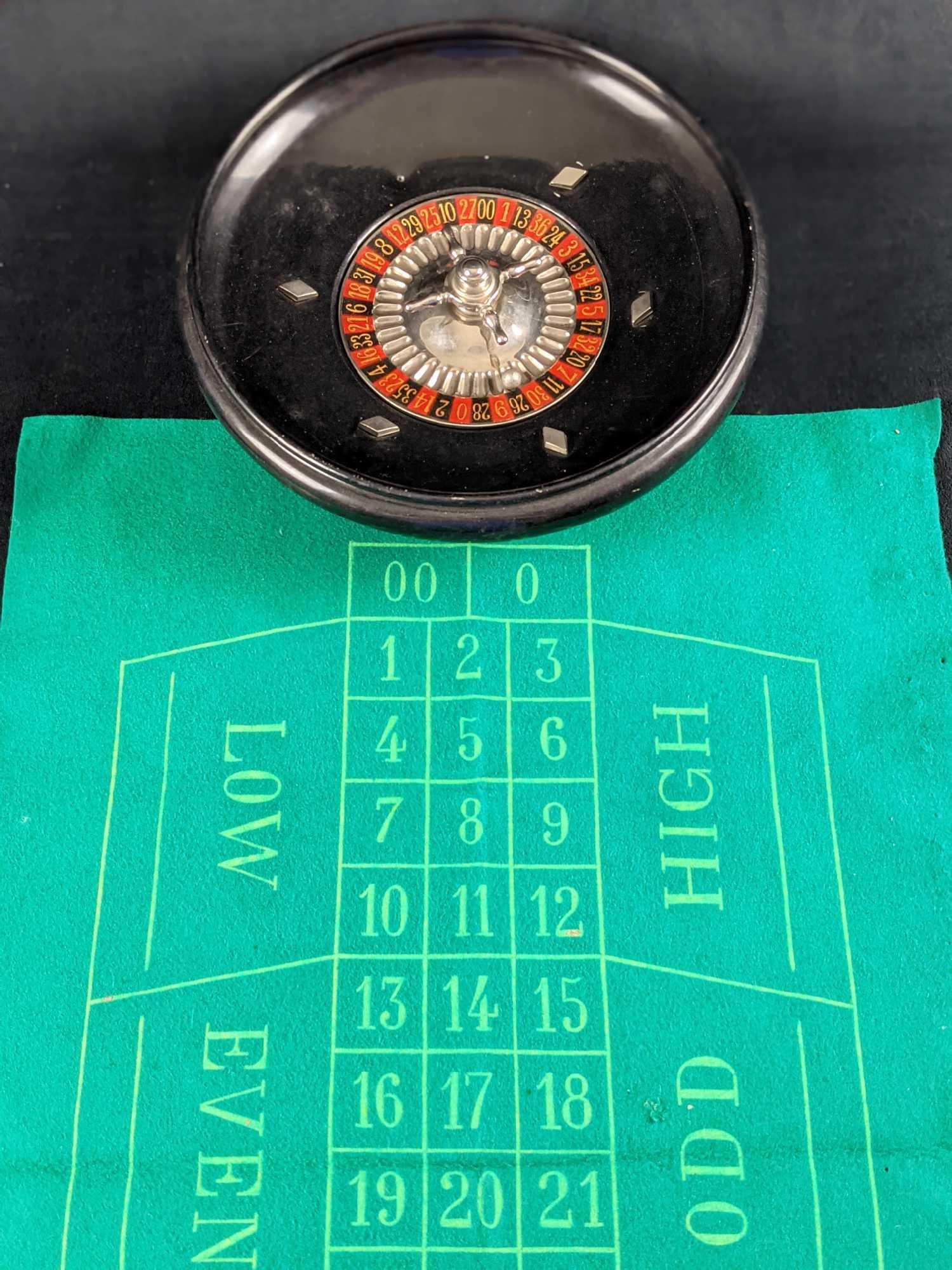 Vintage French Roulette Wheel With Gaming Mat (1 of 8)